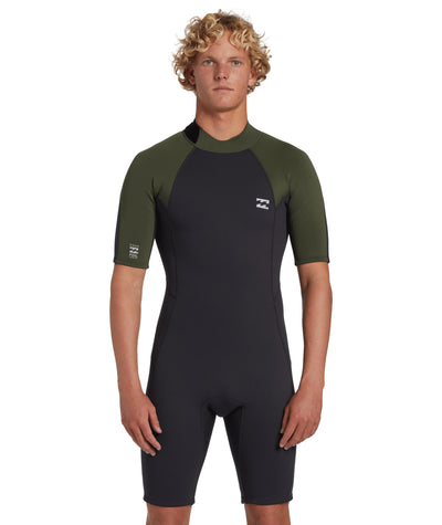 2 mm Foil - Springsuit met korte mouwen en rits aan de achterkant voor heren