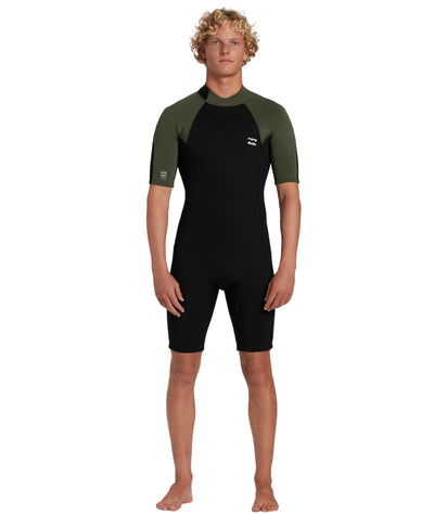 2 mm Foil - Springsuit met korte mouwen en rits aan de achterkant voor heren