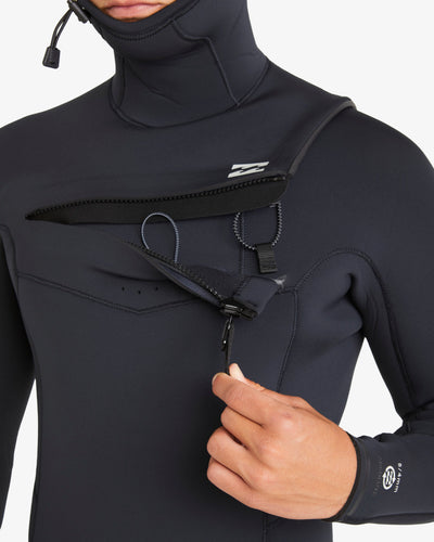 Billabong 5/4mm Absolute Natural - Mens Chest Zip Hooded Winter Wetsuit