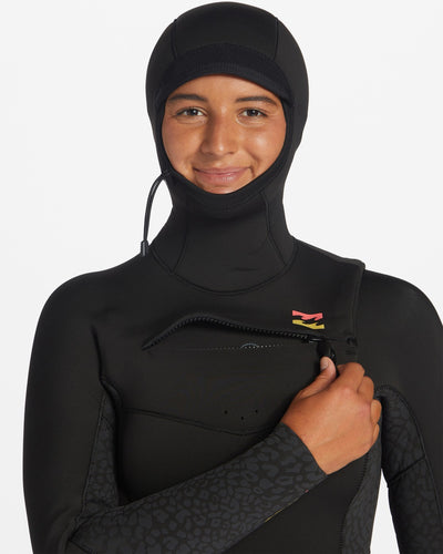 Billabong 5/4 mm Synergy – Neoprenanzug mit Kapuze und Brustreißverschluss für Frauen