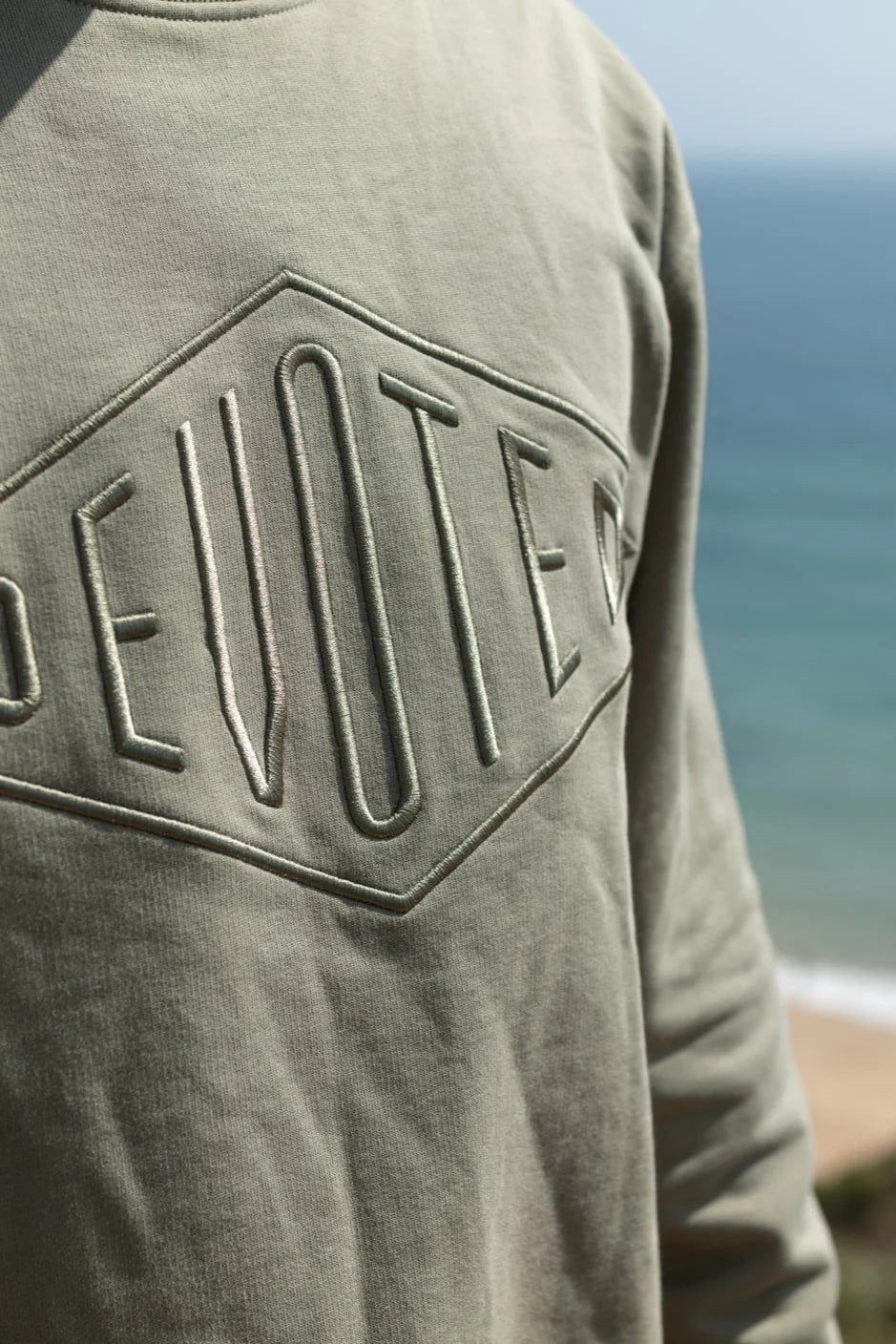 Devoted Embroided Diamond Crew Sweater