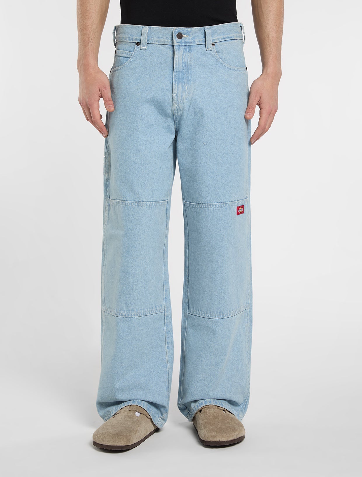 Double Knee losse Straight Jeans voor Heren