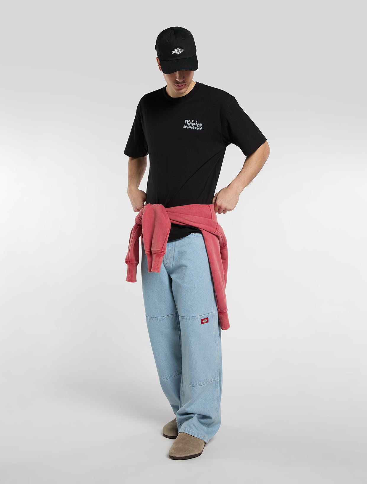 Double Knee losse Straight Jeans voor Heren