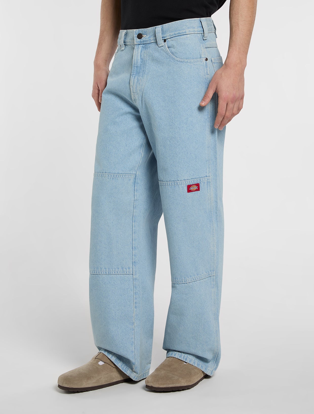 Double Knee losse Straight Jeans voor Heren