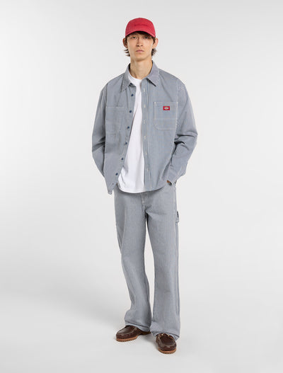 Dickies Hickory Work Shirt - Mens Long Sleeve Shirt
