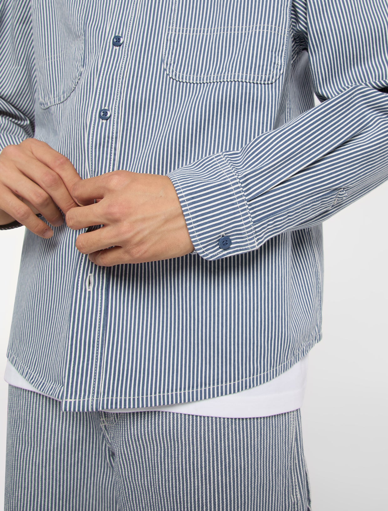 Dickies Hickory Work Shirt - Mens Long Sleeve Shirt