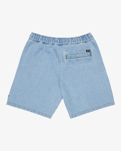 Larry Cord Deni Elastic Waist Walk Shorts Voor Kids