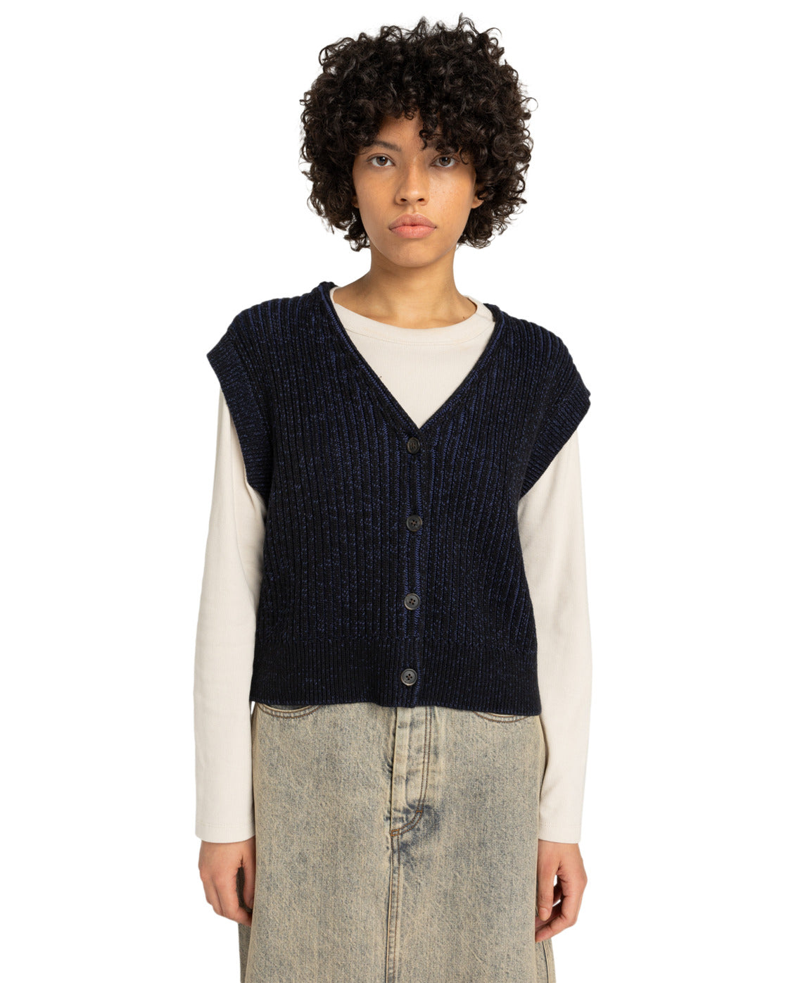 2Tone Rib W - Vest voor dames