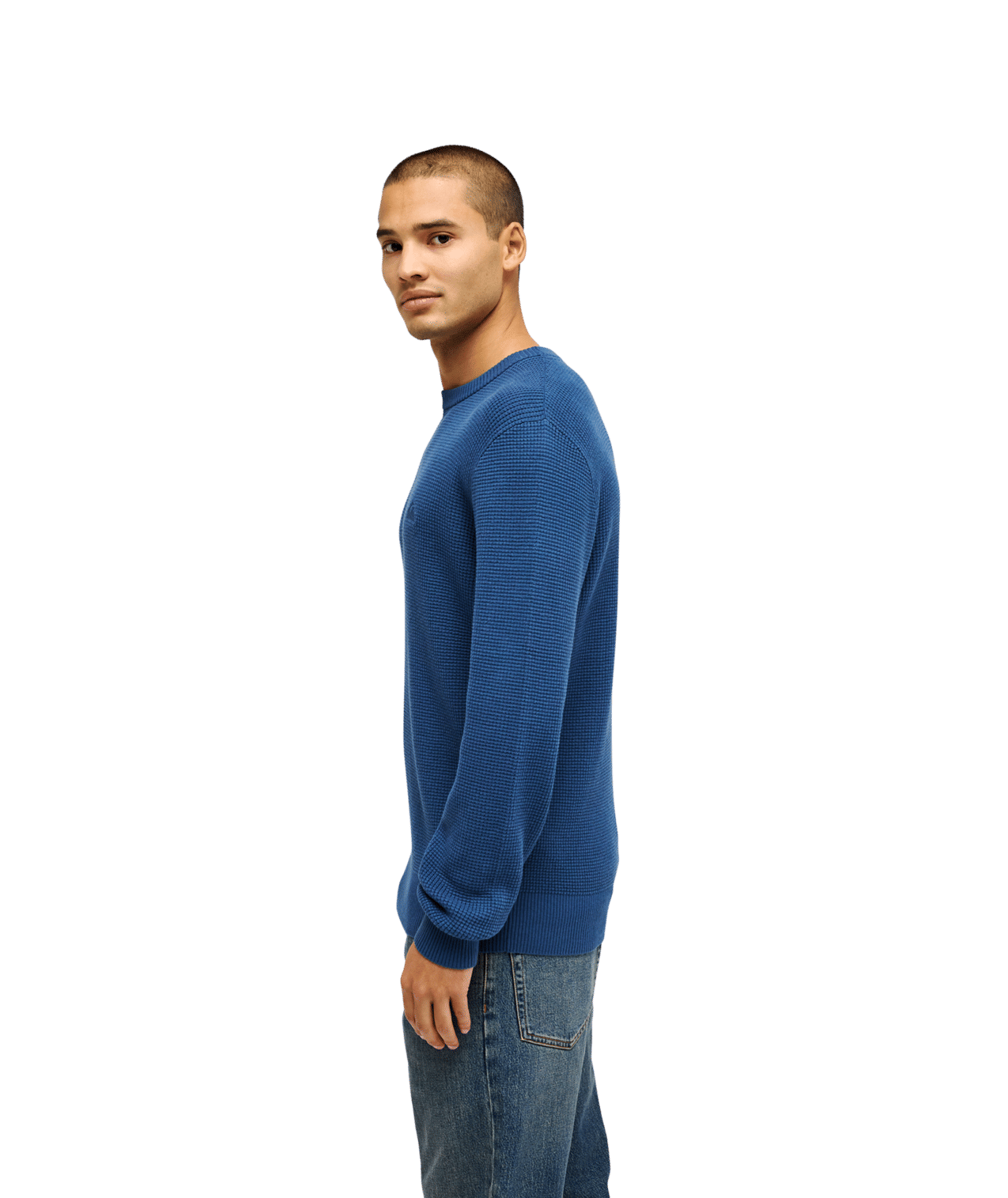 Waffle Sweater Crew Neck Trui
