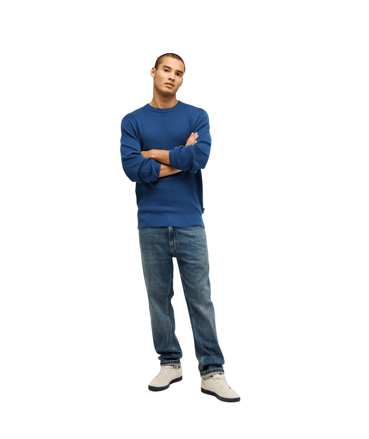 Waffle Sweater Crew Neck Trui
