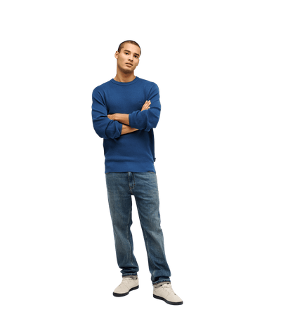 Waffle Sweater Crew Neck Trui