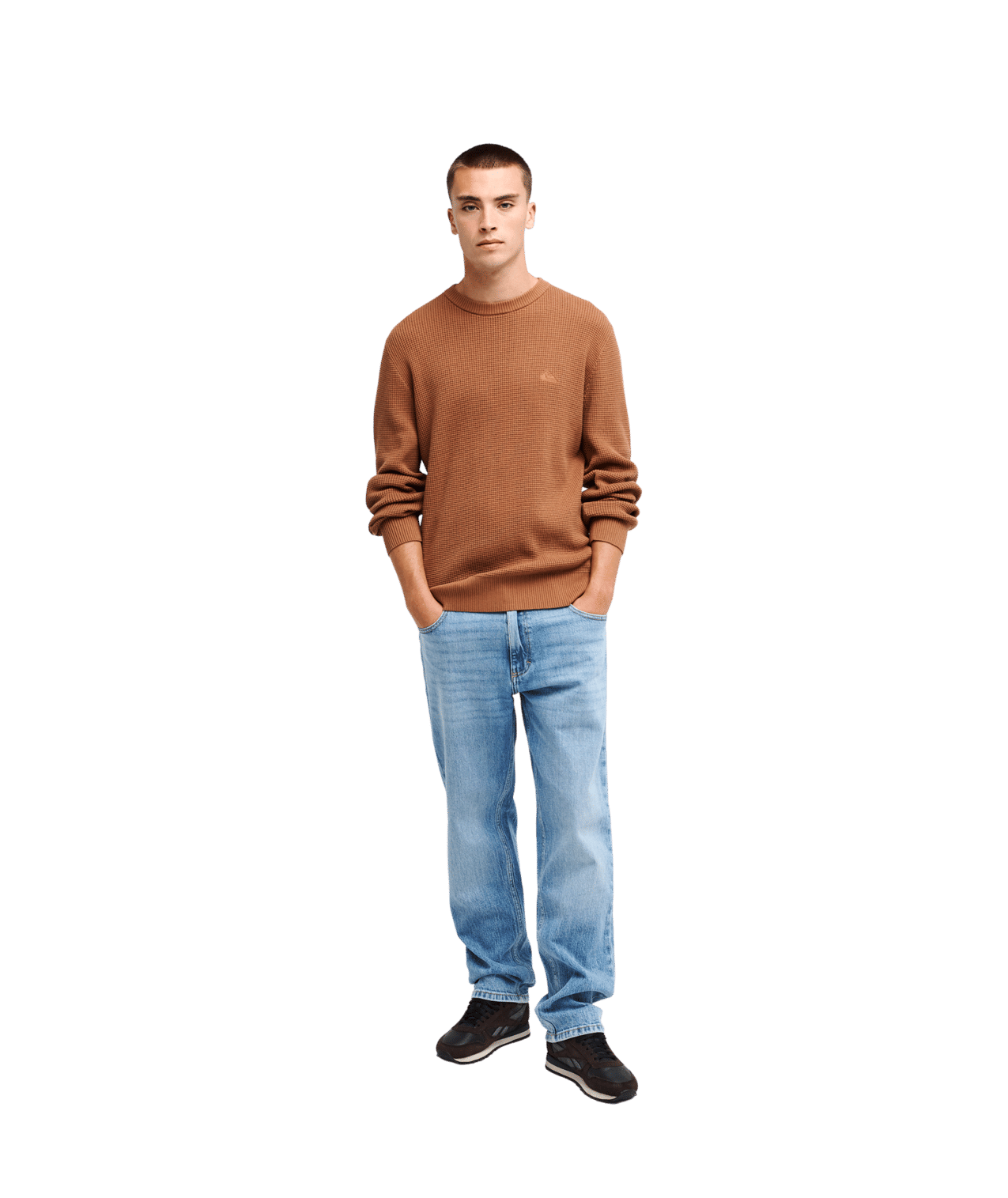 Waffle Sweater Crew Neck Trui