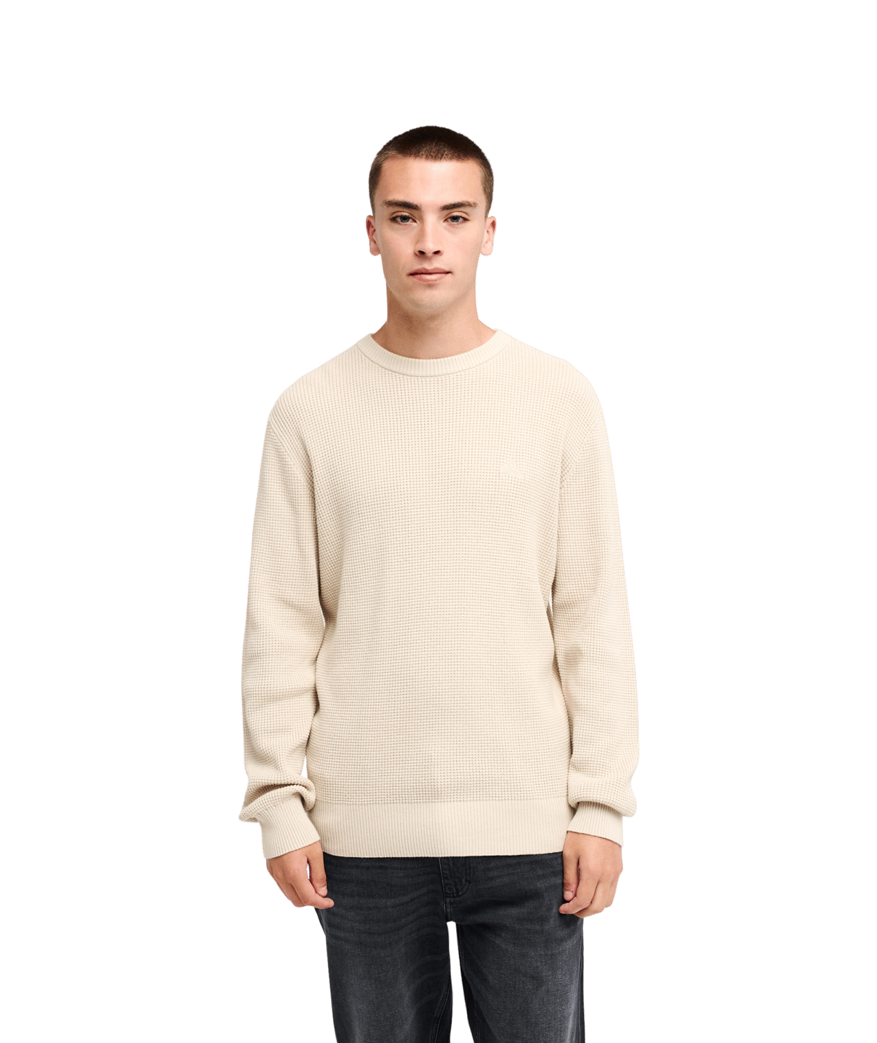 Waffle Sweater Crew Neck Trui