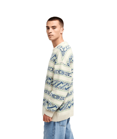 Liam Jacquard Crew Neck Trui