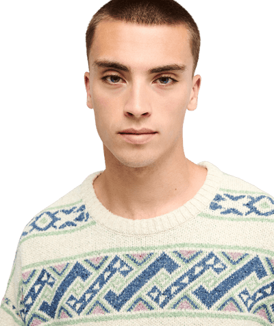 Liam Jacquard Crew Neck Trui