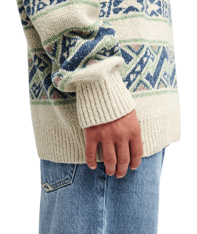 Liam Jacquard Crew Neck Trui