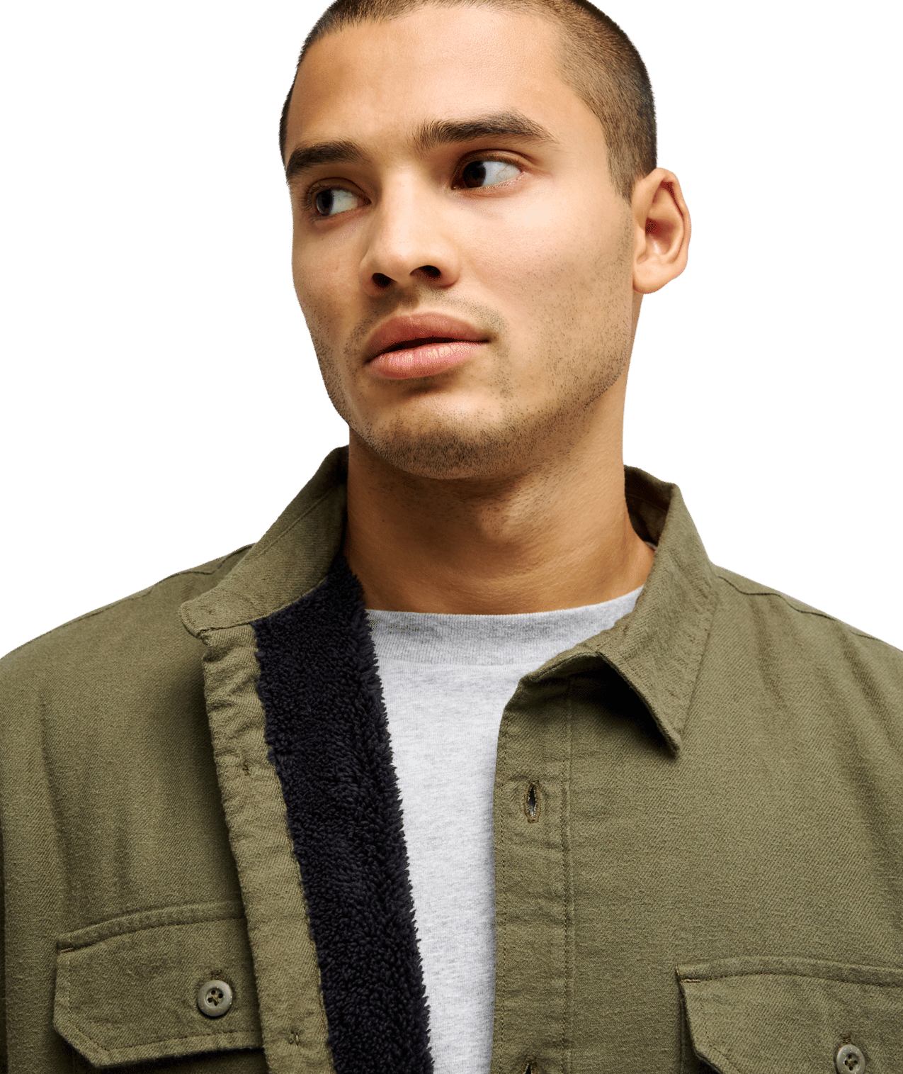 Sherpa Solid Lange Mouwen Woven Top