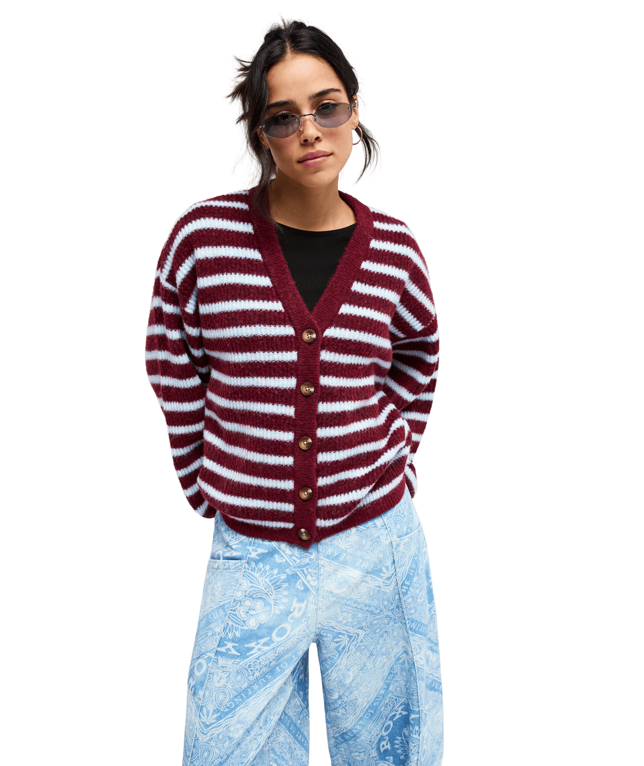 Deep Ocean Stripe Cardigan Trui
