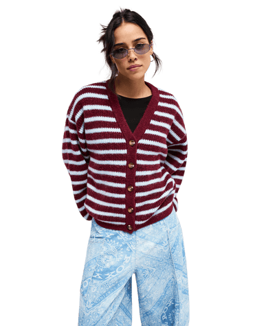 Deep Ocean Stripe Cardigan Trui