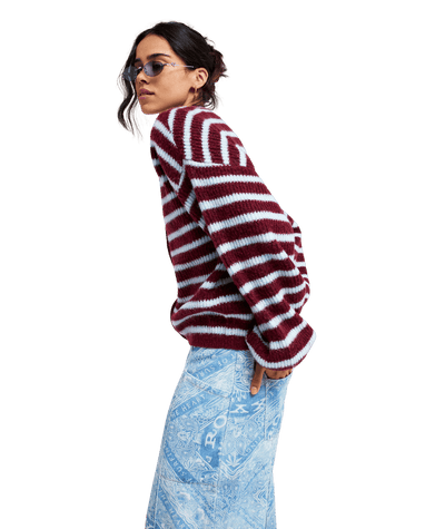 Deep Ocean Stripe Cardigan Trui