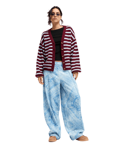 Deep Ocean Stripe Cardigan Trui