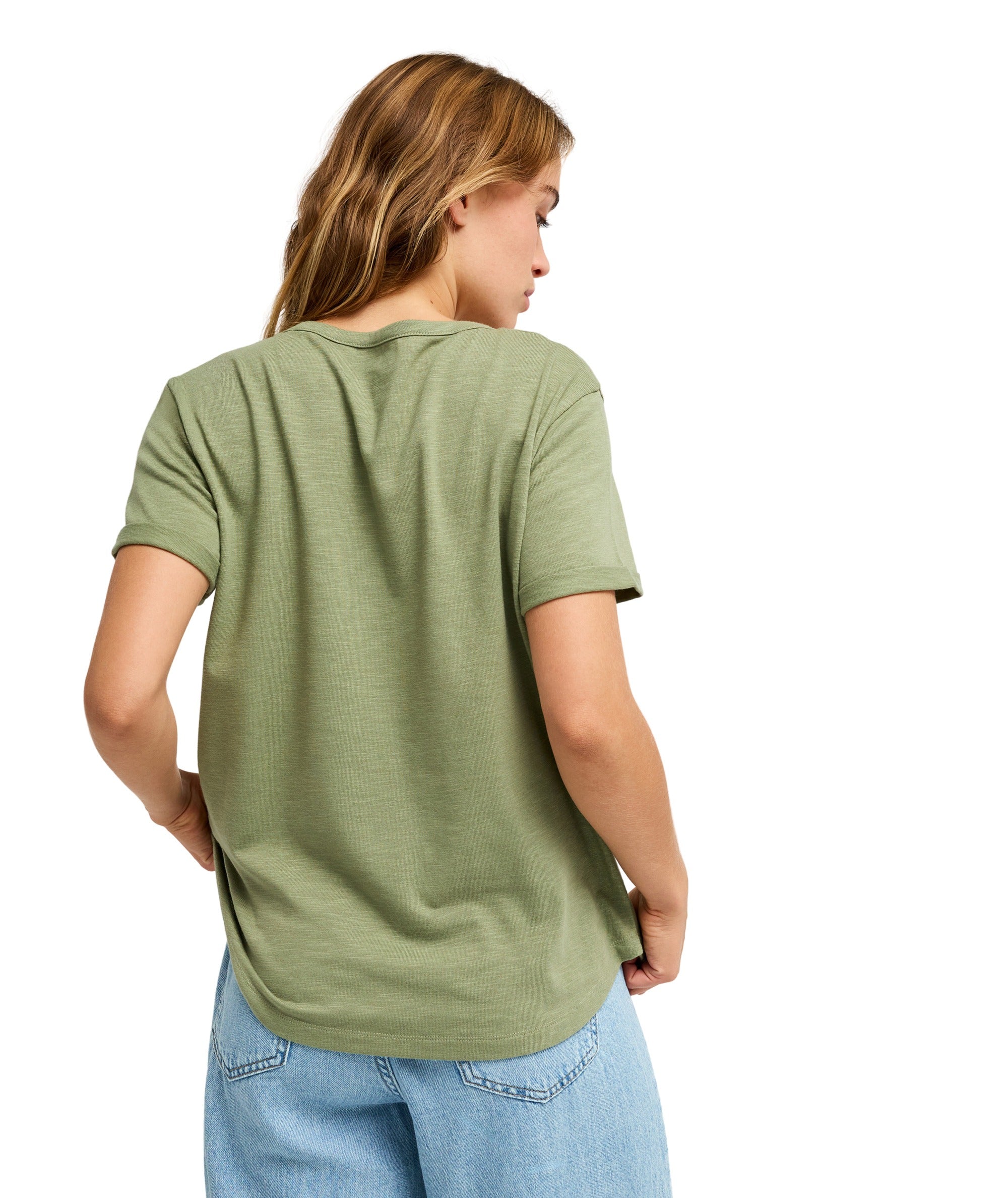 Ocean Wave Regular Slub Korte Mouwen T-shirt Voor Dames