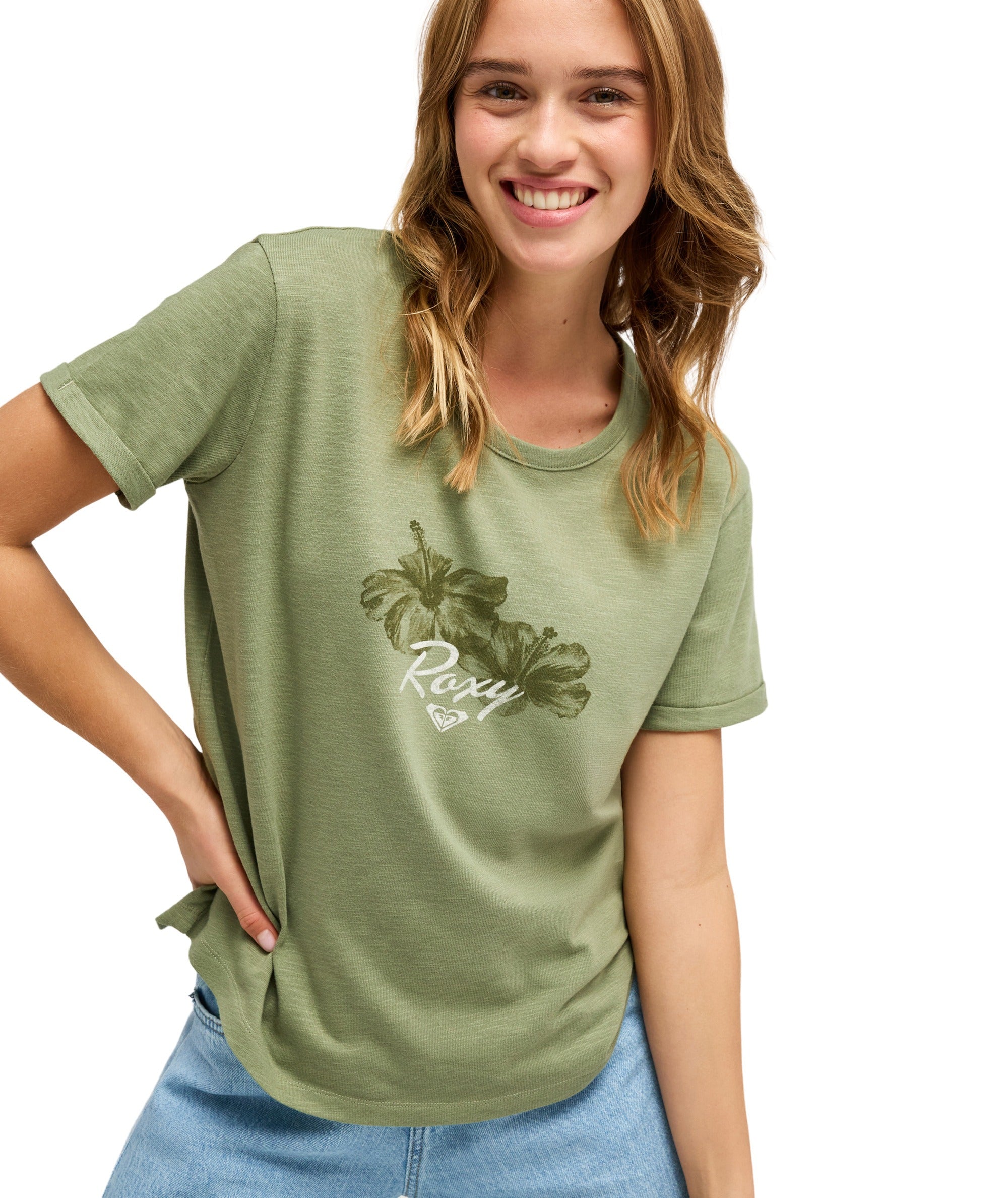 Ocean Wave Regular Slub Korte Mouwen T-shirt Voor Dames