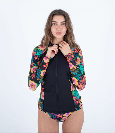 Hurley Fiji fantasy - Dames L/S Rashguard met rits