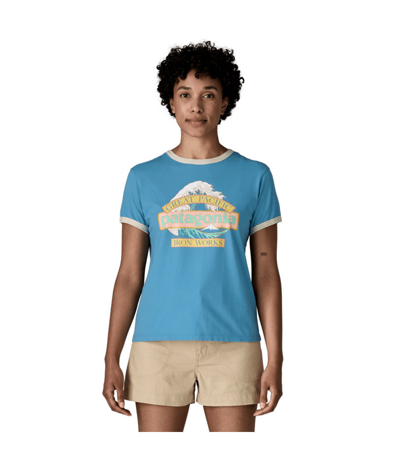 Womens Great Waves Ringer Tee