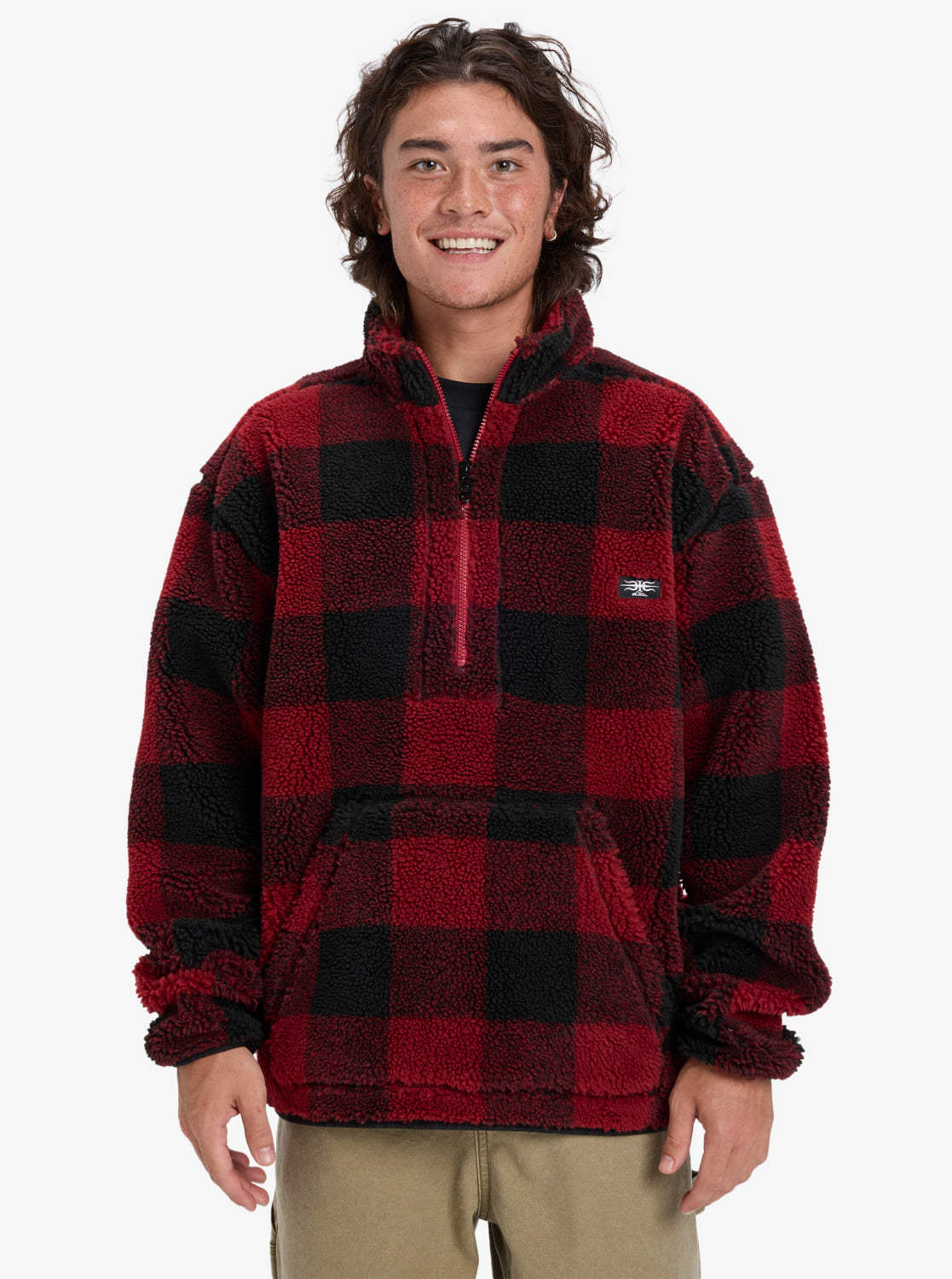 Mercury Woodlands Sherpa - Half Zip Sherpa Check-jack voor heren