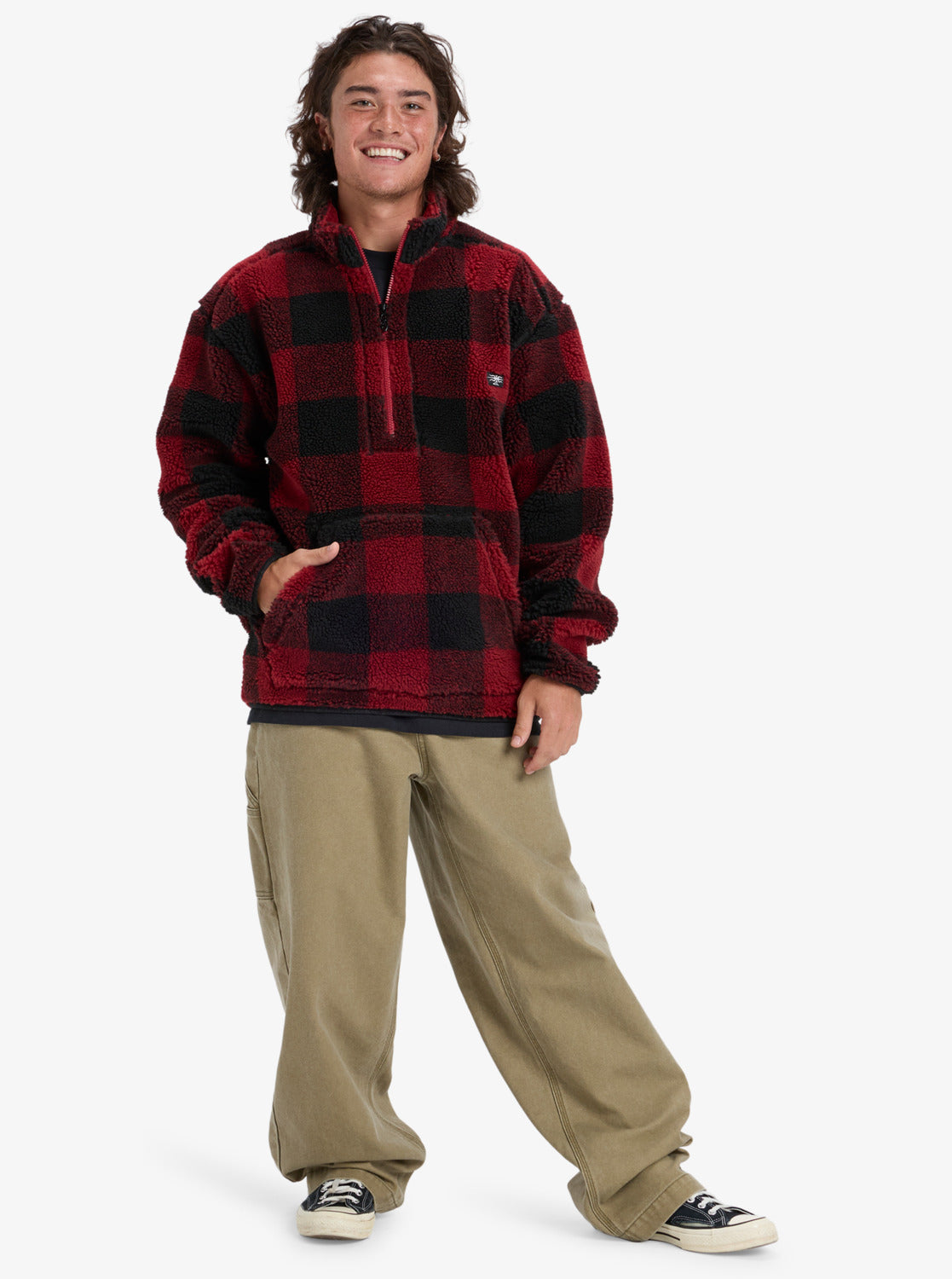 Mercury Woodlands Sherpa - Half Zip Sherpa Check-jack voor heren
