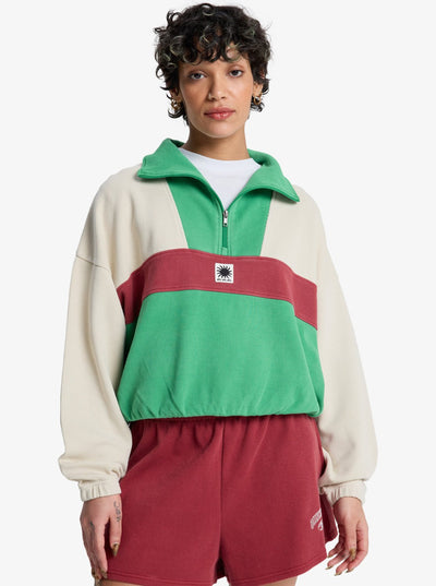 Quiksilver Paz - Womens Surf Lifestyle Half Zip Fleece Sweater