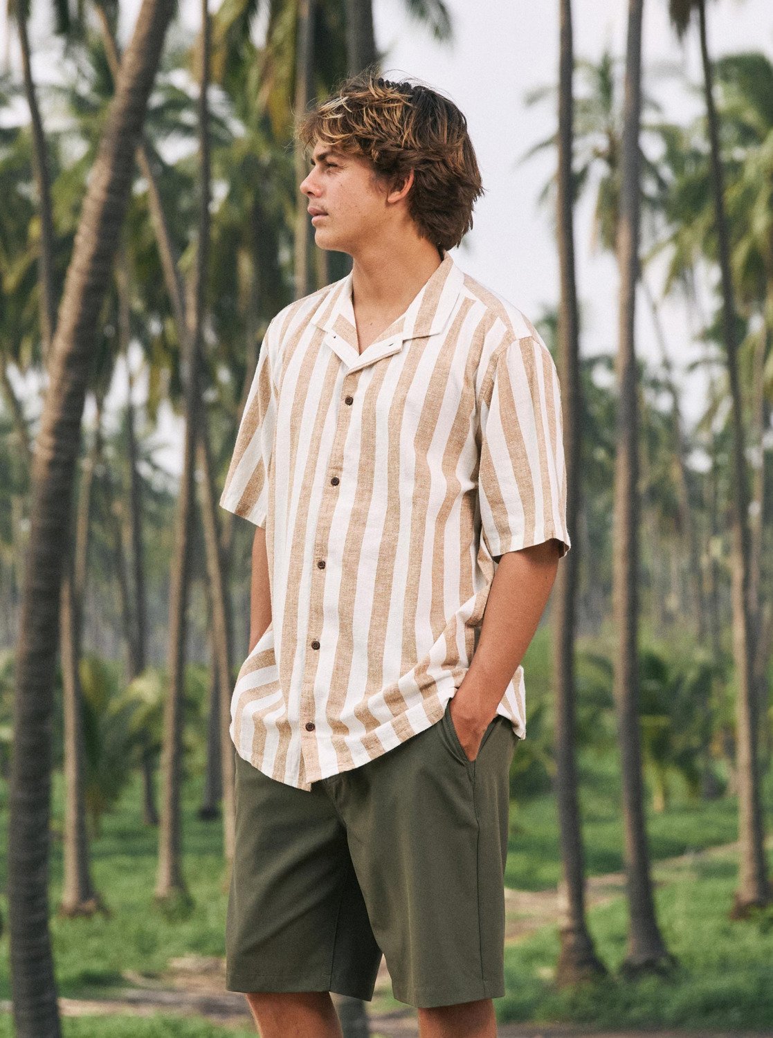 Sunset Song - Heren Surf Lifestyle Korte Mouwen Shirt