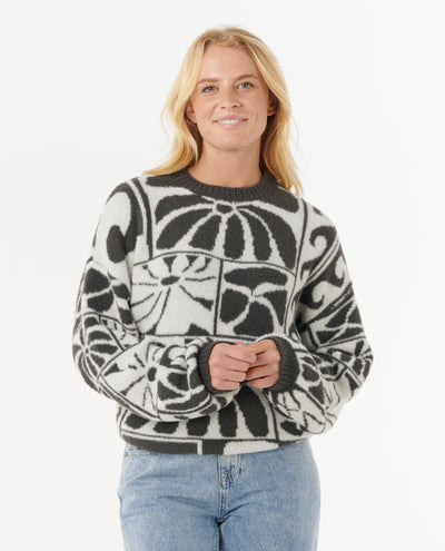 Aots-Ty Williams Jacquard Crew - Dames Surf Lifestyle Trui