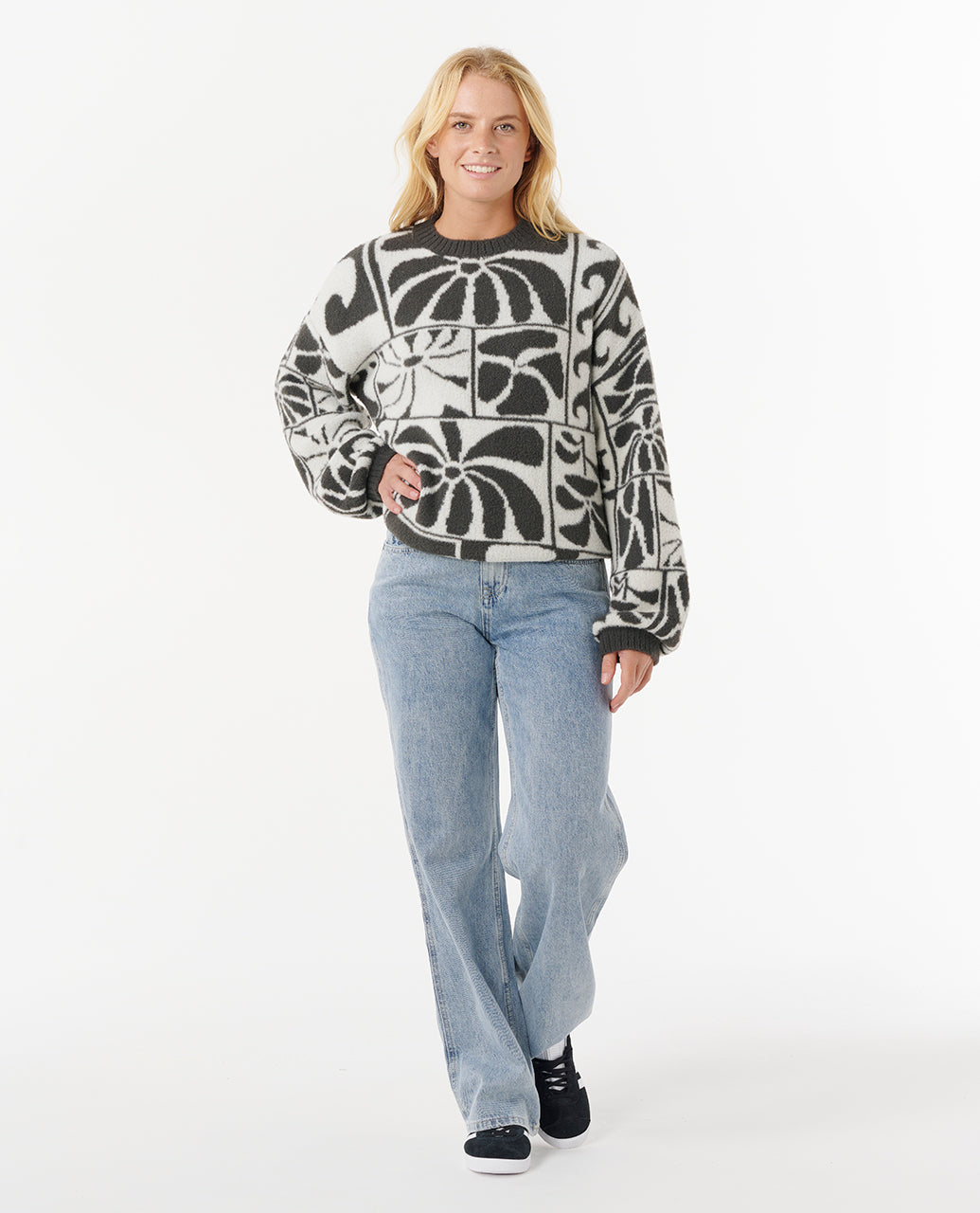 Aots-Ty Williams Jacquard Crew - Dames Surf Lifestyle Trui