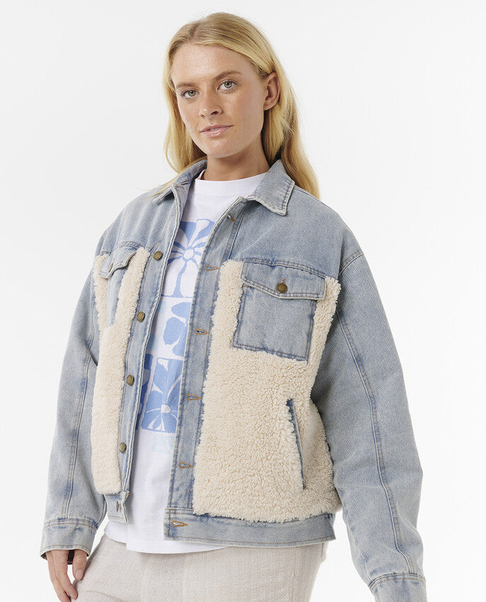 Rip Curl Cruisin. Sherpa - Womens Surf Lifestyle Denim Jacket