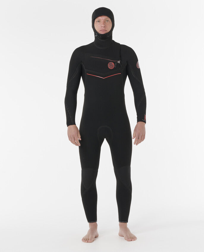 F-Bomb Fusion 5/4mm - Heren winter wetsuit met borstrits en capuchon