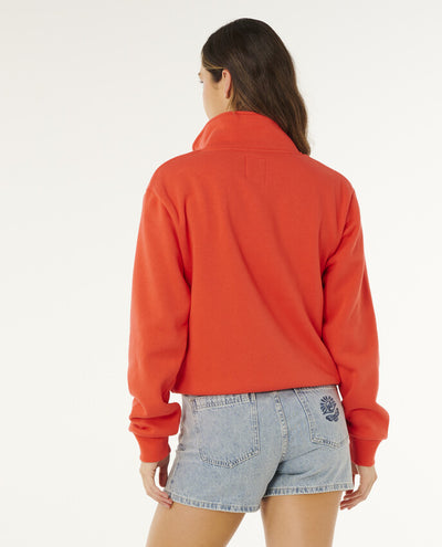 Rc Heart Half Zip Fleece Sweater For Women