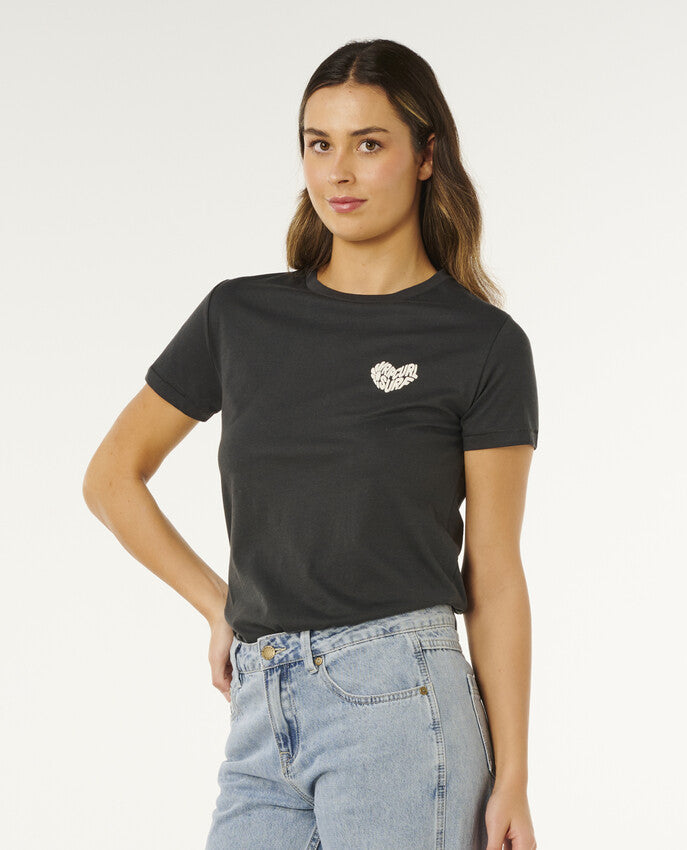 Rip Curl Rc Heart Logos Short Sleeve T-shirt For Women