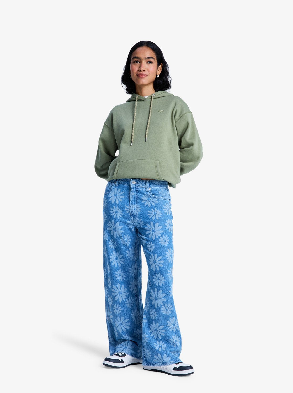 Roxy Boogie Night Mid Surf Wash - Wide Leg Denim Jeans For Women