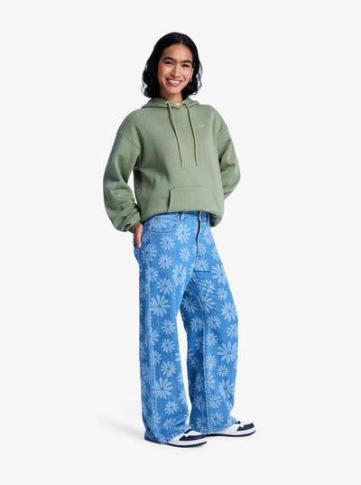 Roxy Boogie Night Mid Surf Wash - Wide Leg Denim Jeans For Women