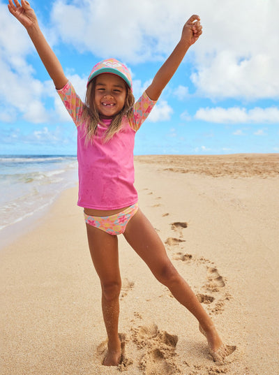 ROXY Check Tw Ss Lycra Set - Kurze Ärmel Rash Vest Set For Juvenile Girls