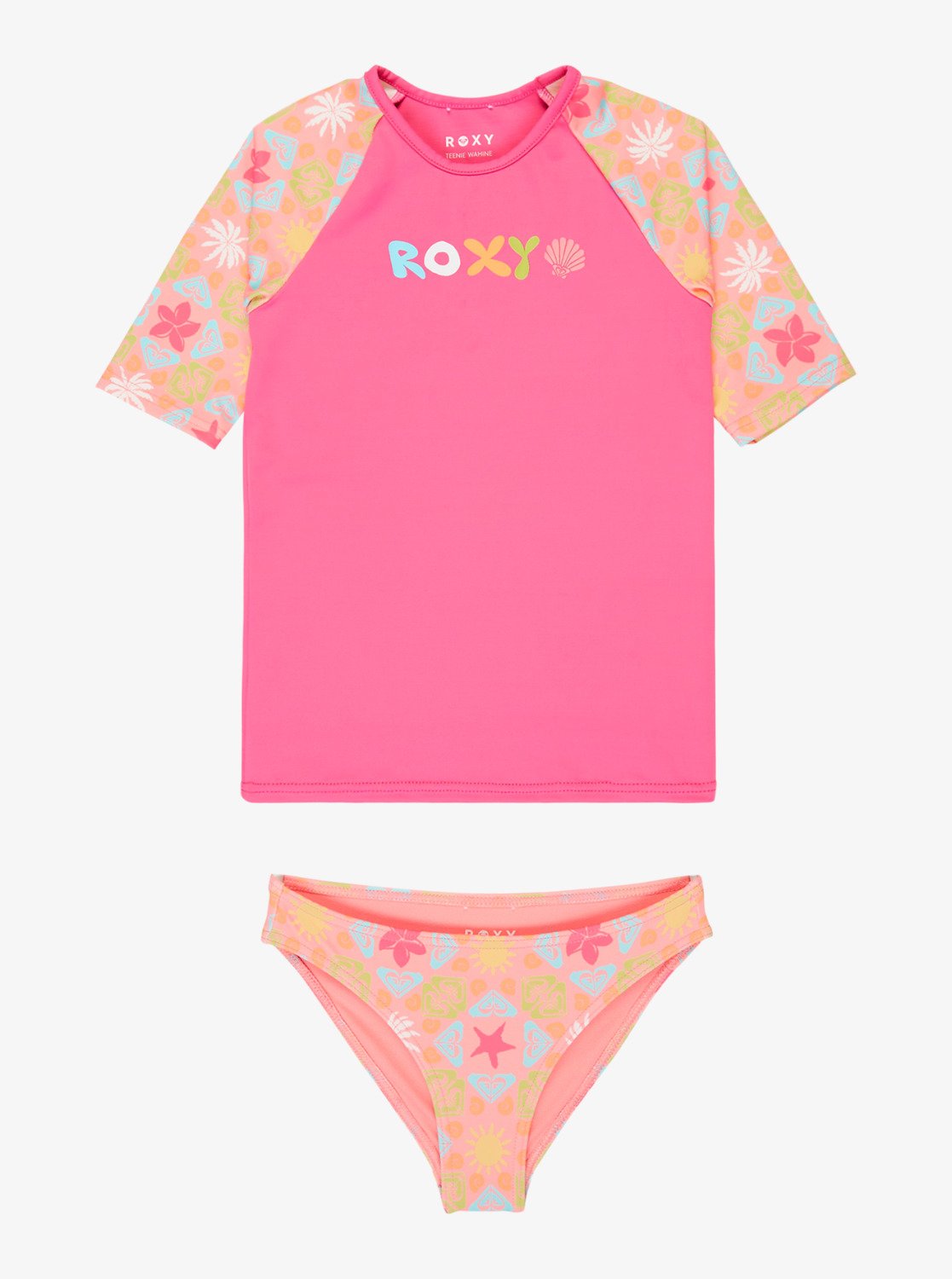 ROXY Check Tw Ss Lycra Set - Kurze Ärmel Rash Vest Set For Juvenile Girls