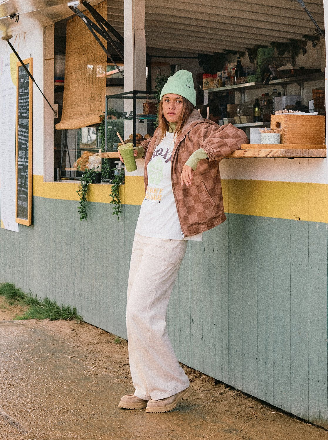 Feels Good Corduroy - Bedrukt corduroy hoodiejack voor dames