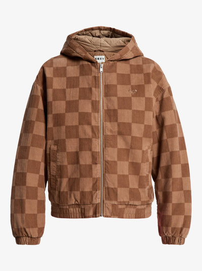 Feels Good Corduroy - Bedrukt corduroy hoodiejack voor dames
