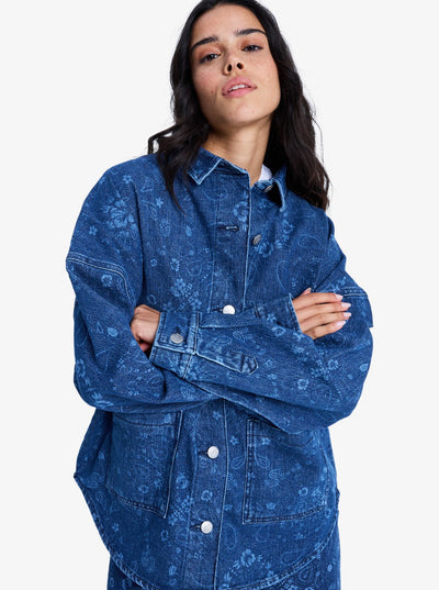 Kick Back Washed Denim - Overshirt Voor Dames