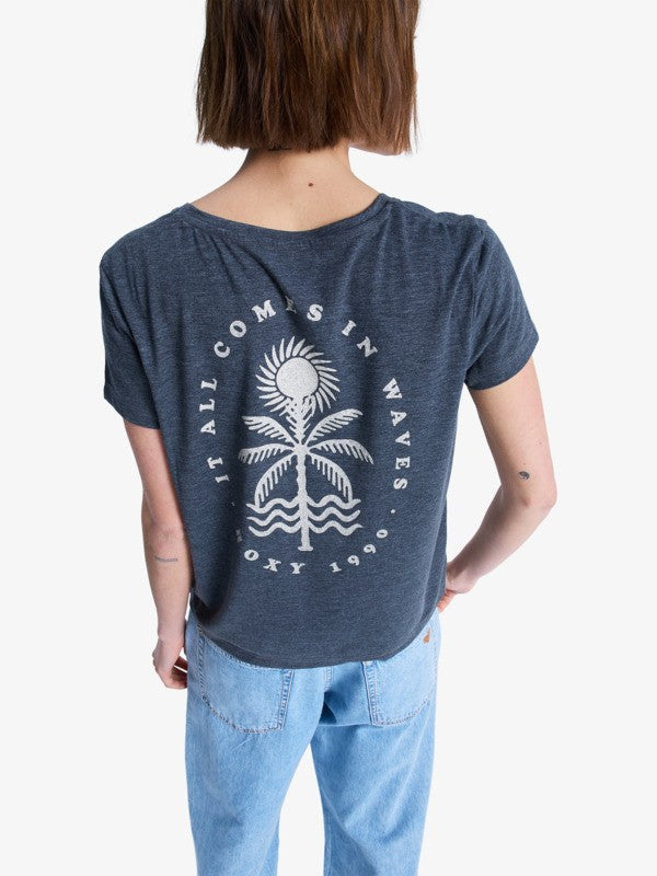 ROXY Laguna Green V Neck - Kurze Ärmel T-Shirt Für Damen