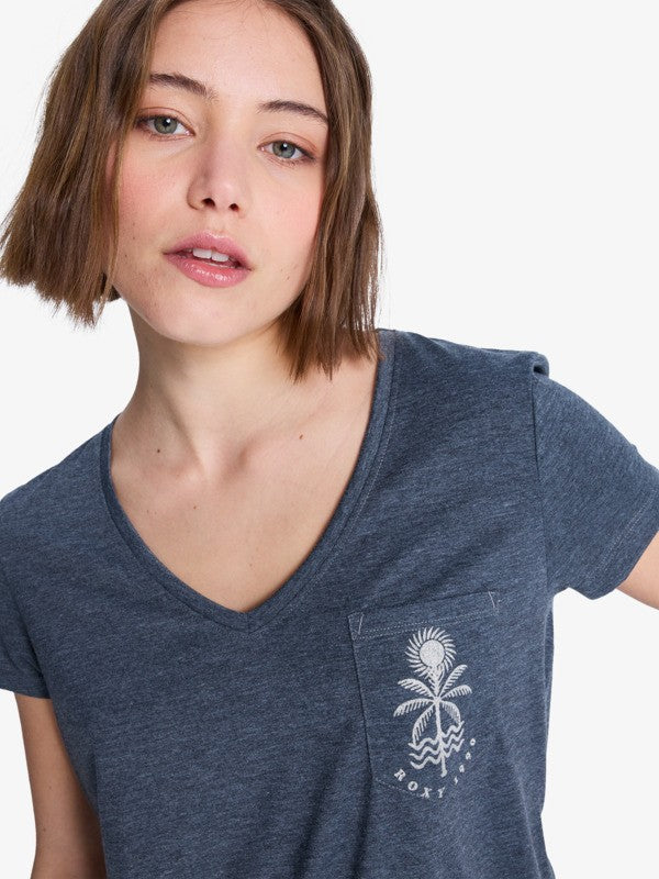 ROXY Laguna Green V Neck - Kurze Ärmel T-Shirt Für Damen