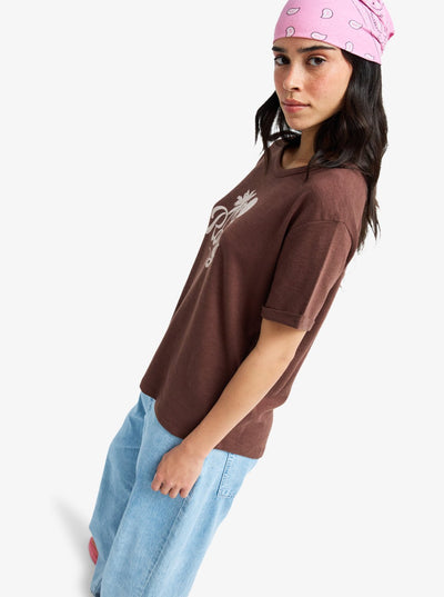 ROXY Oceanwave Regular Slub - Kurze Ärmel T-Shirt Für Damen