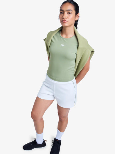 ROXY Rise & Vibe Rib Tee - Kurze Ärmel Workout Top Für Damen